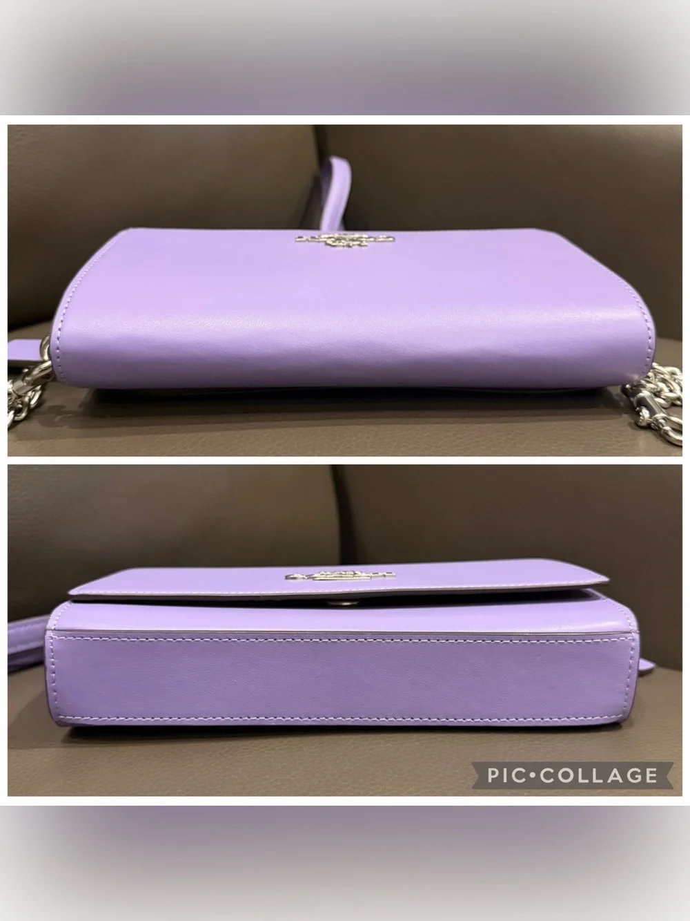 Coach New CP034 Small Flap Clutch Crossbody Bag Light Violet Leather NWT $298